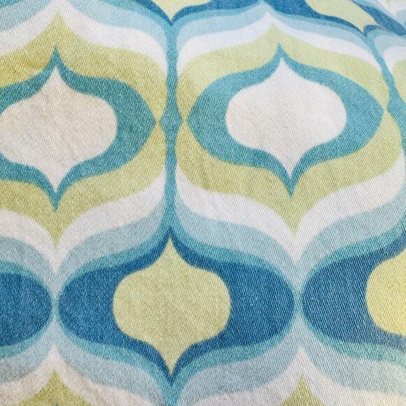 Waverly Hourglass Print Home Decor Fabric Blue Green Mid Century NWOT - Picture 1 of 5